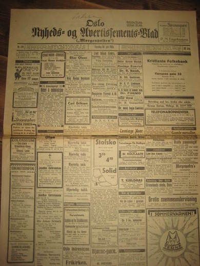 1929 nr 174 Oslo Nyheds og Avertissements Blad