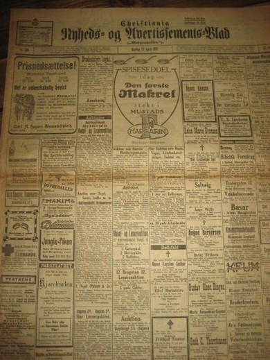 1921 nr 100 Christiania Nyheds og Avertissements Blad