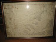 Spesialkart i glass og ramme DEN NORSKE KYST FRA LEPSØ TIL ONA Utgivet af Den Geogrefiske Opmaaling 1879 Korrigert 1917 og 1918