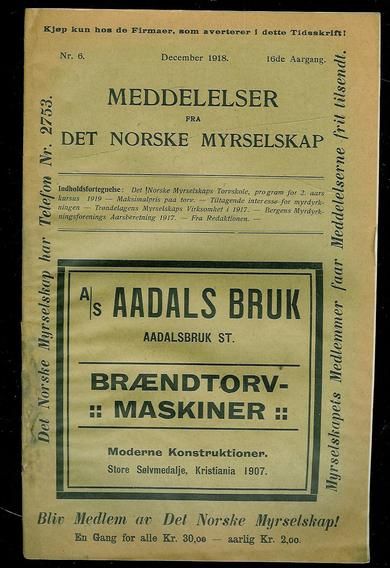 1918,nr 006, MEDDELELSER FRA DET NORSKE MYRSELSKAP.