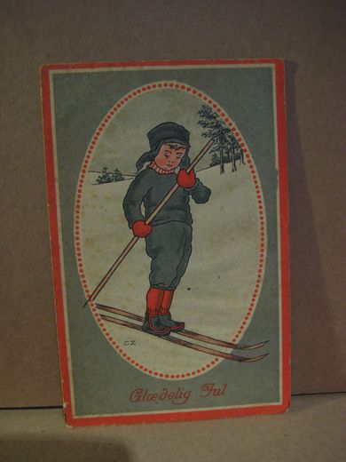 Gammelt julekort  fra Stenders Forlag, tidleg 1900.