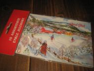 Uåpna pakke enkle julekort 10 stk assorterte 80-90 tallet