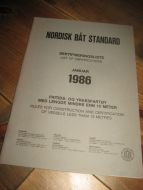 NORDISK BÅT STANDARD. SERTIFISERINGSLISTE. 1986. 