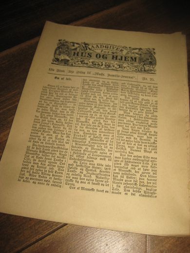 RAADGIVER for HUS OG HJEM, nr 25, 1800 tallet.
