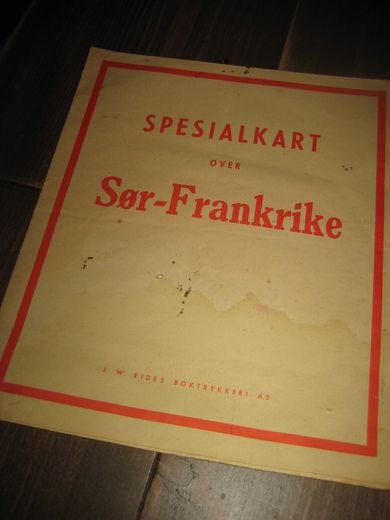 Spesialkart over Sør Frankrike 40 tallet