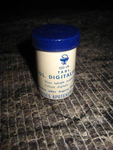 Boks uten innhold FOL DIGITALIS Fra Norges Apotekerforrening 60 tallet