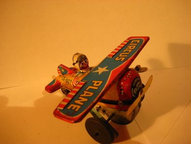 Mekanisk CIRCUS PLANE fra Jone, Japan, 50 tallet.