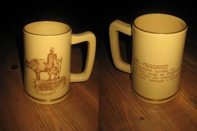 Ølmugge fra Stavangerflint med historisk motiv AN-MAGRITT 60-70 tallet