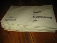 Lot med ubrukte konvolutter fra Postgirokontoret, Blankett 585, 1965. 12 stk. 
