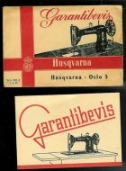 Garantibevis og konvolutt fra Husquarna. 1946