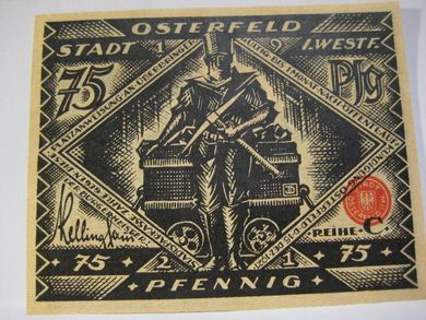1921 STADT ØSTERFELDT 75 PFENNIG