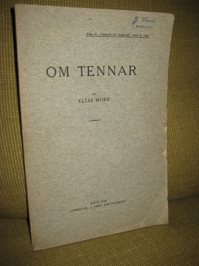 Mork: TENNAR. 1928.