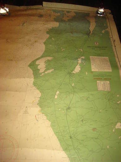 Gammelt sjøkart ca 90*66 cm stort fra OGNA til TANANGER udgivet af Norges Geografiske Oppmaaling Kristiania 1886-1947 rettet 1966