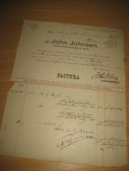 Factura fra John Johnsen Christiania 28 November 1893