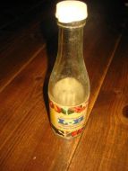 Flaske uten innhold, Lundetangens Fruktpektin, fra Lundetangens Bryggeri, Skien, 60 tallet.