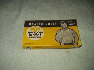 Eske uten innhold, EKT helseskjorte, Norskprodusert. 70 tallet