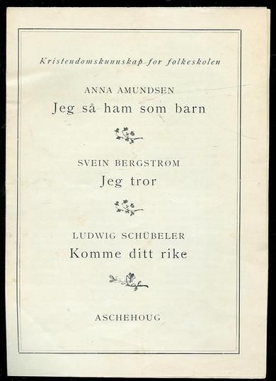Presentasjon over nye lærebøker i kristendomskunnskap fra Ascheoug i 1948.