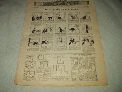 1906 nr 024 Første tillæg til Allers Familie Journal ONKEL TEGNER OG FORTELLER På baksida:Hvem var den lykkeligste?