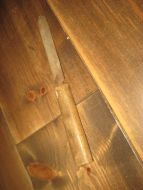 Gammel fil med trehandtak fra avvikla skomakeri 50 tallet 4 kanta