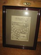 Bilde i glass og ramme med motiv fra LANTMANNA SKOLA 1908