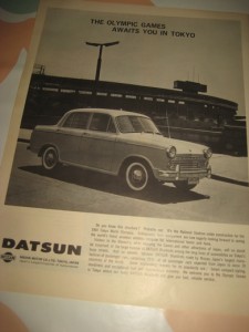 Reklameark fra 1962, ca 22*35 cm stort..DATSUN.