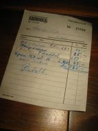 Faktura fra EKORNES 70 tallet