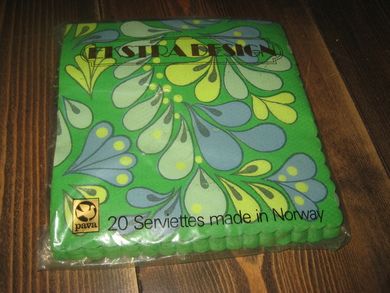Uåpna pakke sevietter, EKSTRA DESIGN, fra pava, 70-80 tallet. ??