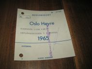 Medlemskort i Oslo Høyre, 1965, 27755.