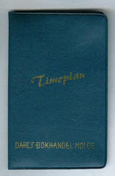 Timeplan cover fra Dahls Bokhandel, Molde. 70 tallet