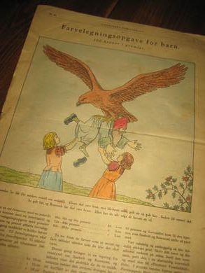 JULENS farveleggingsoppgave for barn Fra Illustrert Familieblad 1920 Dette er ark nr 3
