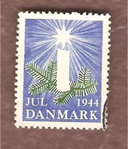 1944, julemerke fra Danmark, stempla.