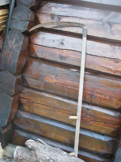 Pen gammel langorv uten farge ca 140 cm lang 1800 tallet