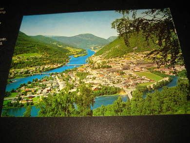 Ottadalen med skyssstasjonsbyen mellom elvene Lågen og Otta Aune -2911-6 ubrukt kort