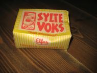 Ubrukt og uåpna eske med innhold, fra ELFAS FABRIKKER, Trondheim, SYLTEVOKS. 50-60 tallet.
