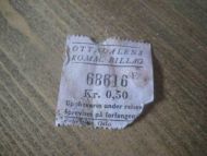 Bussbillett fra OTTADALENS BILLAG KR 0 50 50-60 tallet