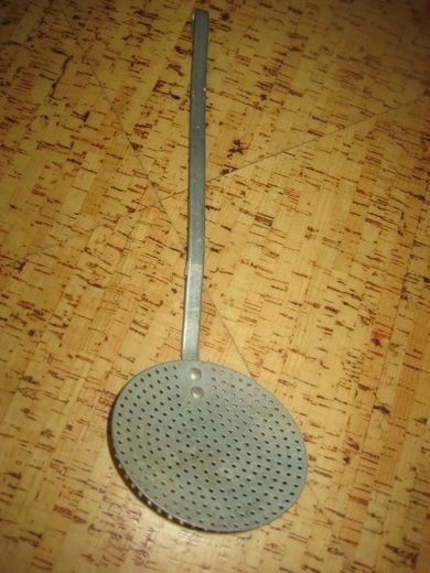 Høyang aluminiumsause med krumm i enden for opphenging ca 37 cm lang