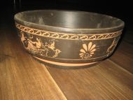 Keramisk skål, 29 cm i diameter, 11 cm høg. Fra RØGILD 215, DANMARK.