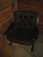 Siesta lav skinnstol med armlen 70 tallet
