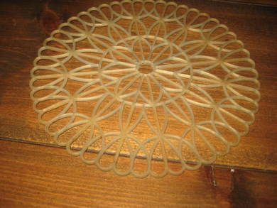 Noe for deg? Ca 17 cm i diameter laga av plast 60-70 tallet vil eg tru