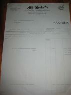 Faktura fra Alb Gjørtz BOKHANDEL PAPIRFORRETNING TRYKKERI OG PAPIRINDUSTRI 7 6 1962