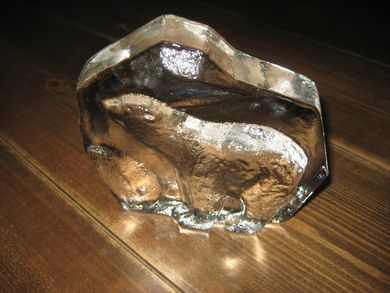 Isbjørn i glass 70 tallet