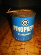 Boks uten innhold DYNOPREN E KONTAKTLIM fra Norsk Sprængstoffindustri 60 tallet