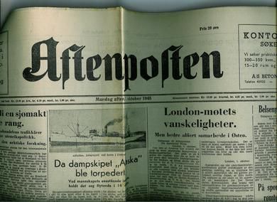 1945,nr 442, aften, Aftenposten.