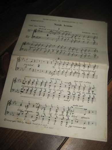 NORSK HYMNE. 1958.
