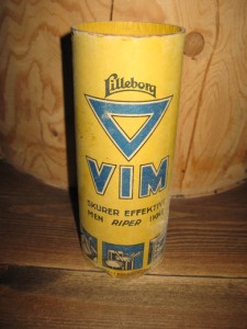 Uåpna pakke med innhold, VIM, fra Lilleborg Fabrikker, 50-60 tallet.