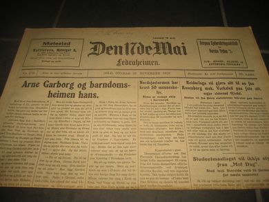 1928 nr 278 Den 17de Mai Arne Garborg og barndmsheimen hans
