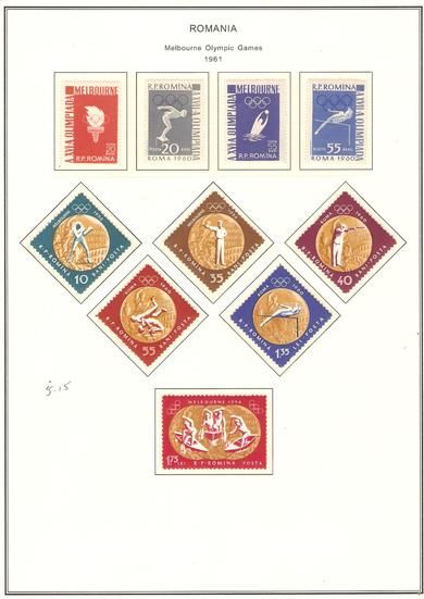 1961,  10 stk. frimerker fra Romania.