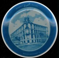 Pyntefat med reklame for EVENBYES Ernst HOTEL KRISTIANSAND