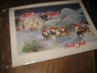 Uåpna pakke enkle julekort 5 stk assorterte 80-90 tallet