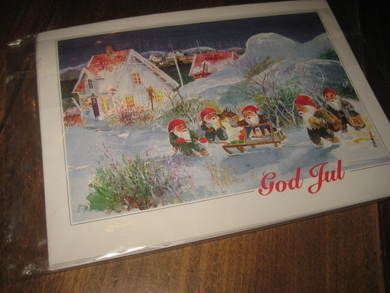 Uåpna pakke enkle julekort 5 stk assorterte 80-90 tallet